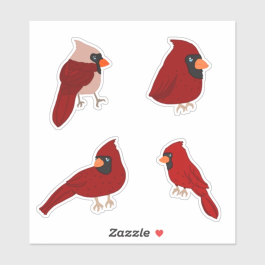 Comic-Kardinal-Sticker-Pack Aufkleber (Blatt)
