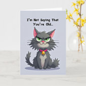 Comic-Katze-Geburtstagskarte Karte (Gelbe Blume)