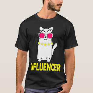 Comic-Katze mit Brille Lustige Berühmtheit Einflus T-Shirt