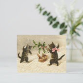 Comic Katzen Katzenschneeball kämpfen Weihnachten (Stehend Vorderseite)