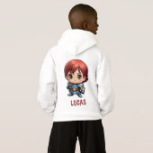 Comic Knight Chibi Character Kids Hoodie (Schwarz voll)