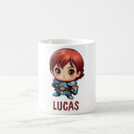 Comic Knight Custom Name Kids Mug Kaffeetasse