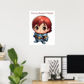 Comic Knight Lustiger Rüstungsfreund Kinder Wandpo Poster (Heimbüro)