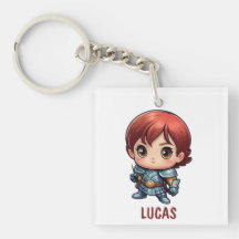 Comic Knight Personalisiertes Kinder-Rucksack-Tag