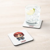 Comic Knight Personalized Kids Room Drink Coaster Getränkeuntersetzer (Rechte Seite)