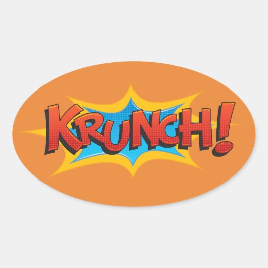 Comic Krunch! Ovaler Aufkleber (Vorderseite)
