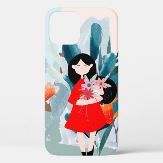 Comic-Kunst Mädchen im Wald Case-Mate iPhone Hülle (Rückseite)