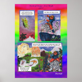 Comic-Kurzgeschichte Fantasy-Welt-Veränderung Kuns Poster