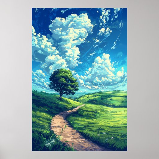 Comic Landscape Vector Poster - farbenfroh und spi (Vorne)