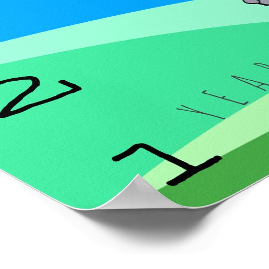 Comic Landschaft Ox Chinesischer Neujahrskalender Poster (Ecke)