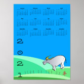 Comic Landschaft Ox Chinesischer Neujahrskalender Poster (Vorne)
