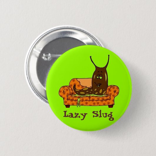 Comic "Lazy Slug" Button (Vorne & Hinten)