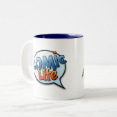 Comic-Leben Zwei-Ton Tasse (Vorderseite Links)