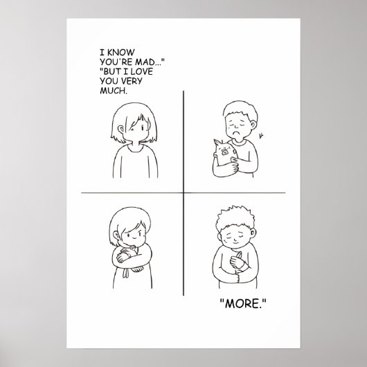 Comic Liebe und Zuneigung Strip Poster (Vorne)