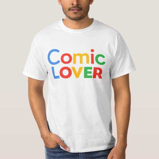 Comic-Liebhaber-Design T-Shirt (Vorderseite)