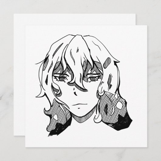 Comic lineart feiertagskarte (Vorne/Hinten)