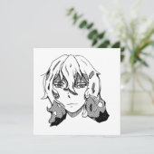 Comic lineart feiertagskarte (Stehend Vorderseite)