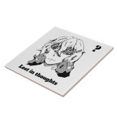 Comic lineart Lost in Thoughts Fliese (Seite)