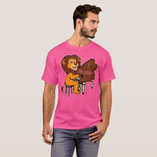 Comic Lion Plays Piano T-Shirt (Vorne ganz)
