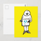 Comic-Mann-Lächeln-Zeichen-Fragezeichen Postkarte (Vorne/Hinten)