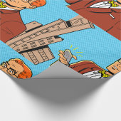 Comic Mann mit Handy Geschenkpapier