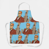 Comic Mann mit Handy Schürze (Vorderseite)