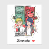 Comic Marinette & Adrien Aufkleber (Blatt)