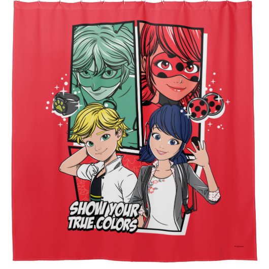 Comic Marinette & Adrien Duschvorhang (Vorderseite)