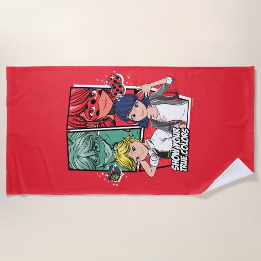 Comic Marinette & Adrien Strandtuch (Vorderseite)