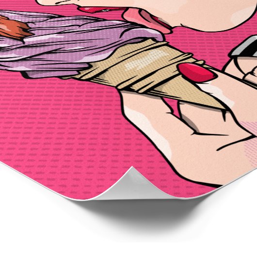 Comic mit Eis Poster (Ecke)