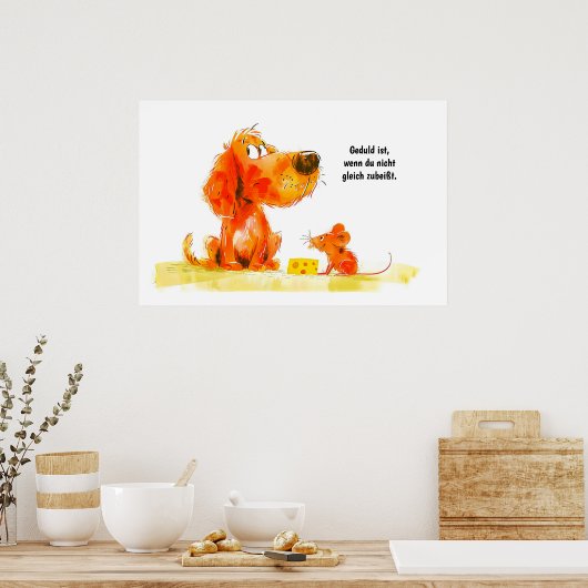 Comic mit Käsesorten Poster (Küche)