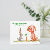 Comic mit Ostersonne Feiertagspostkarte (Stehend Vorderseite)