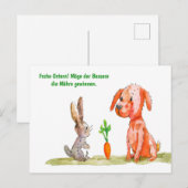 Comic mit Ostersonne Feiertagspostkarte (Vorne/Hinten)