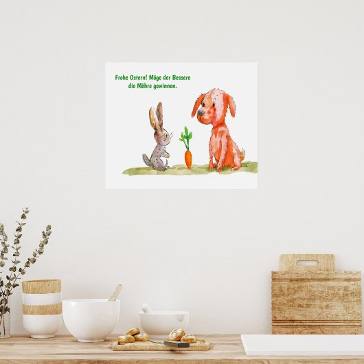 Comic mit Ostersonne Poster (Küche)