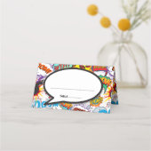 Comic "Moderne Sprechblase Spaß" Platzkarte (Vorderseite)