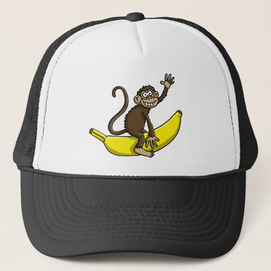comic monkey banana cowboy sheriff truckerkappe (Vorderseite)