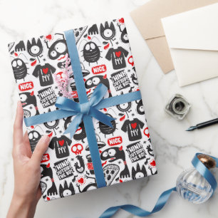Comic-Monster-Doodle - Pop-Art-Geschenkpapier Geschenkpapier