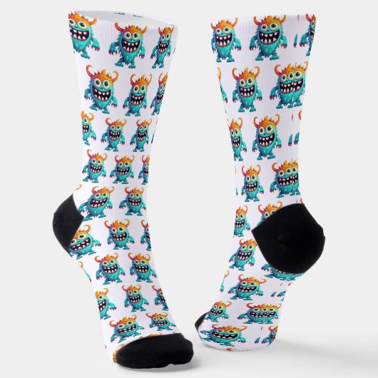 Comic-Monster Socken (Gewinkelt)