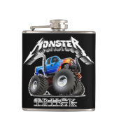 Comic-Monstertruck Flachmann (Vorderseite)