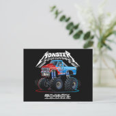 Comic-Monstertruck Postkarte (Stehend Vorderseite)