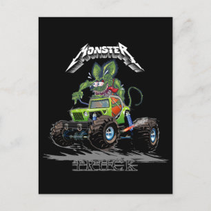 Comic-Monstertruck Postkarte
