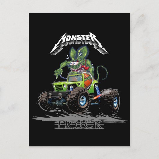 Comic-Monstertruck Postkarte (Vorderseite)