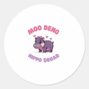 Comic MOO DENG HIPPO SQUAD Hippo Revolution Zook Runder Aufkleber