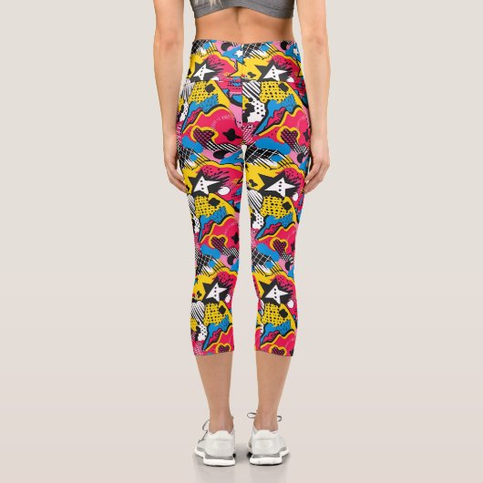 Comic-Muster Capri Leggings (Rückseite)
