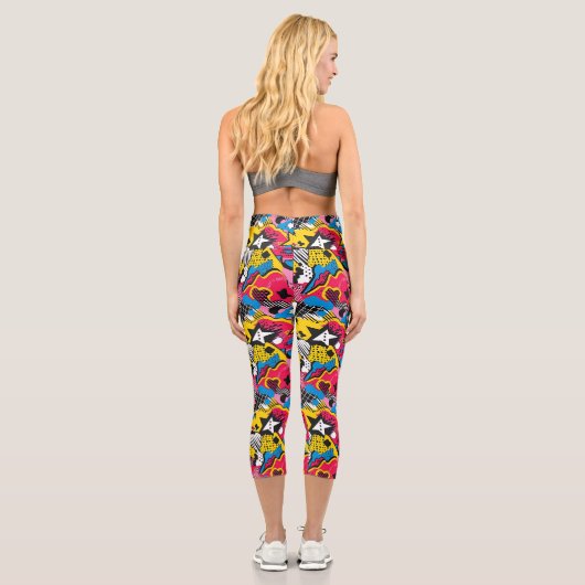 Comic-Muster Capri Leggings (Rückseite)