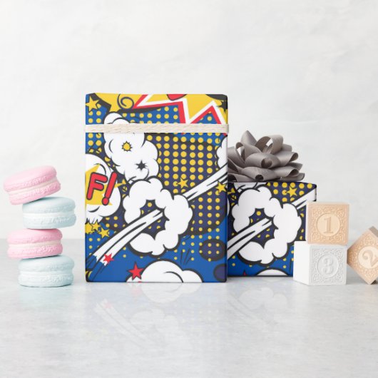 Comic-Muster Geschenkpapier (Babyparty)