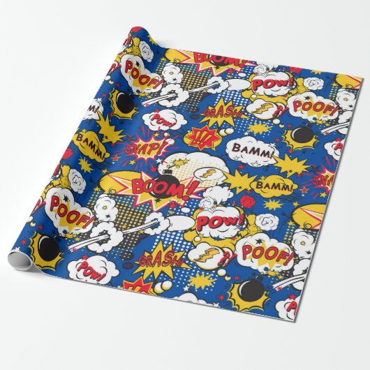 Comic-Muster Geschenkpapier (Ungerollt)