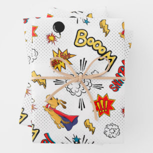 Comic-Muster Geschenkpapier Set