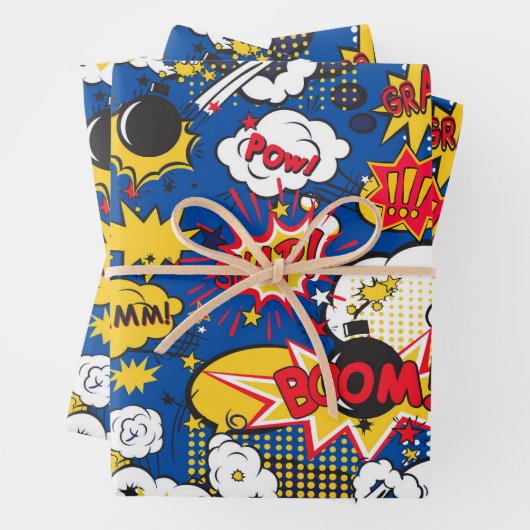 Comic-Muster Geschenkpapier Set (Beispiel)