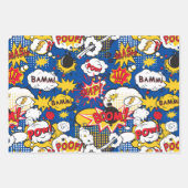 Comic-Muster Geschenkpapier Set (Vorderseite)